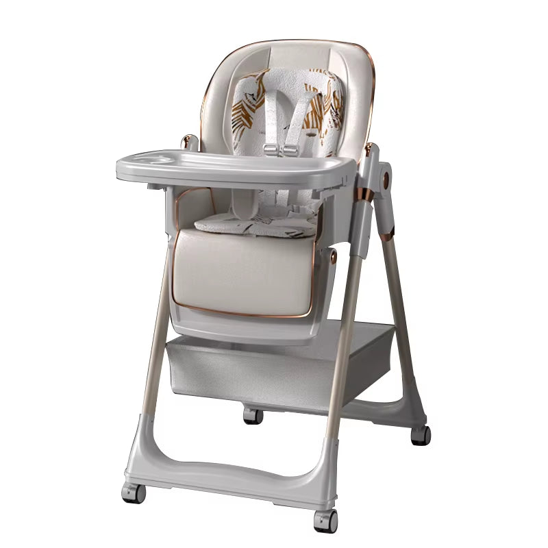Baby Chair Baby Feeding Chair Baby Dining Table Chair High Chair for Feeding Children'S Folding Dining Chair with Wheel