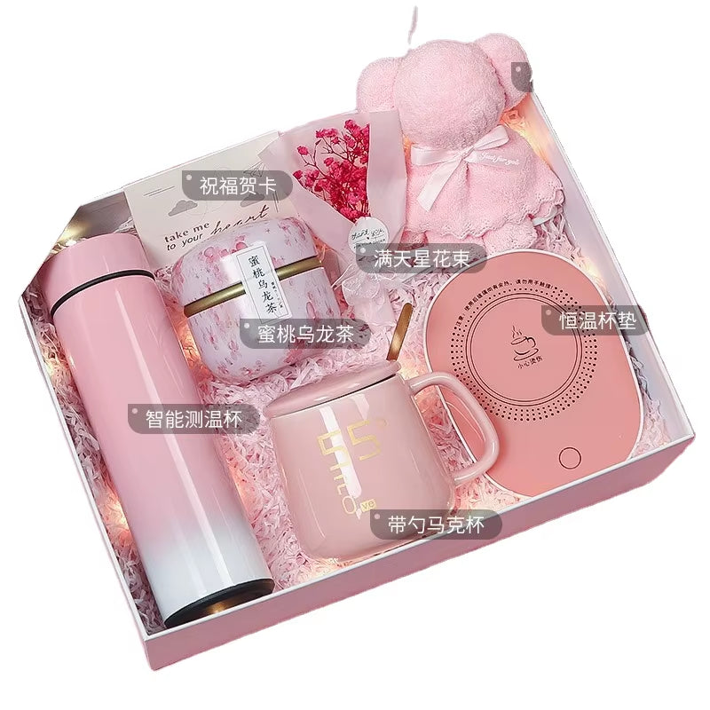 Wholesale Custom Gift Box Set Women'S Gift Set Intelligent Water Cup Heating Pad Mug Humidifier Set Holiday Gift for Wedding