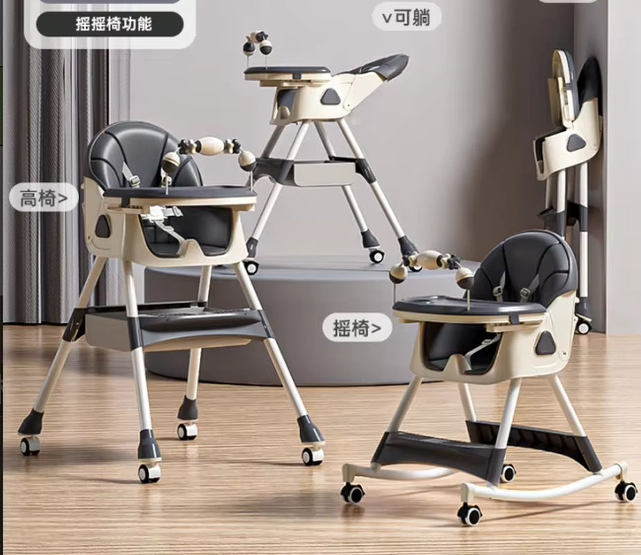 Baby Chair Baby Feeding Chair Baby Dining Table Chair High Chair for Feeding Children'S Folding Dining Chair with Wheel