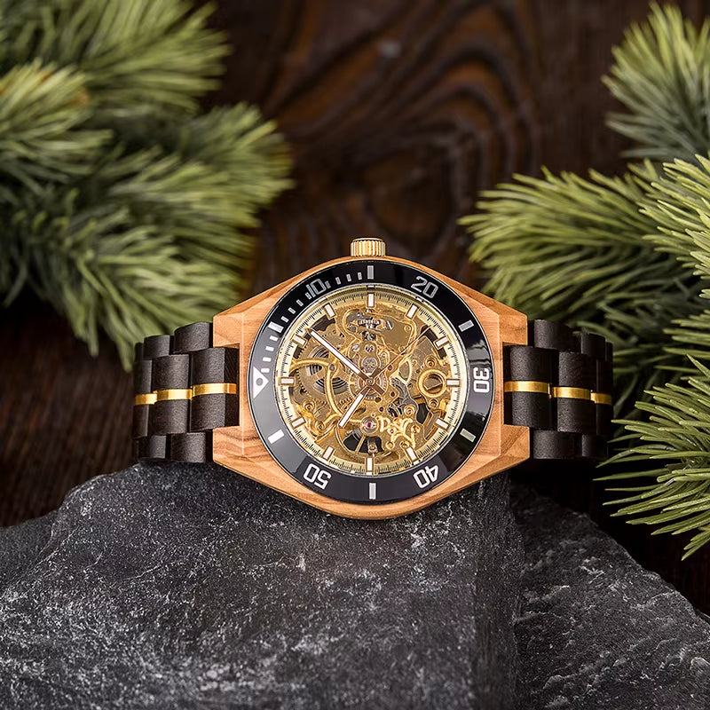 Bobobird Fashion Automatic Top Selling Model Mechanical Waterproof Watch Custom Wood Man Watch