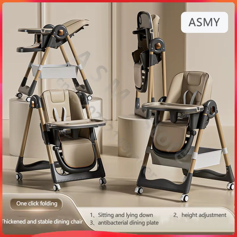 Raised Baby Dining Chair, Children'S Multifunctional Foldable Dining Chair, Convenient Baby Eating Dining Chair, Baby Recliner
