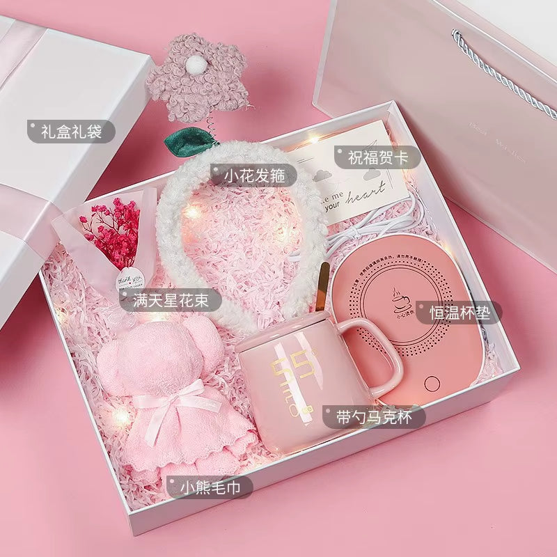 Wholesale Custom Gift Box Set Women'S Gift Set Intelligent Water Cup Heating Pad Mug Humidifier Set Holiday Gift for Wedding
