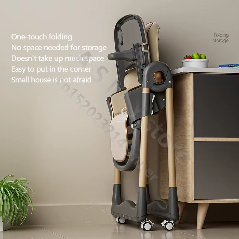 Raised Baby Dining Chair, Children'S Multifunctional Foldable Dining Chair, Convenient Baby Eating Dining Chair, Baby Recliner