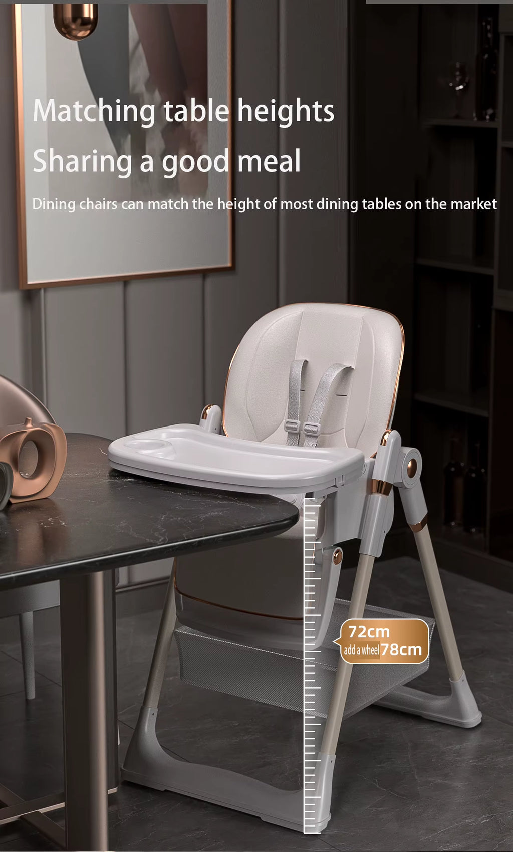 Baby Chair Baby Feeding Chair Baby Dining Table Chair High Chair for Feeding Children'S Folding Dining Chair with Wheel