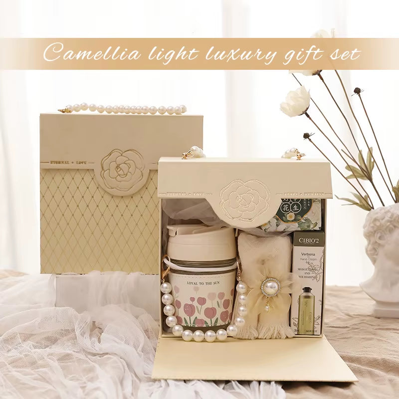 Camellia Pearl Gift Set Women Practical Birthday Valentine'S Day Bridal Shower Mother'S Day Hand Companion Gift Boxes Gifts