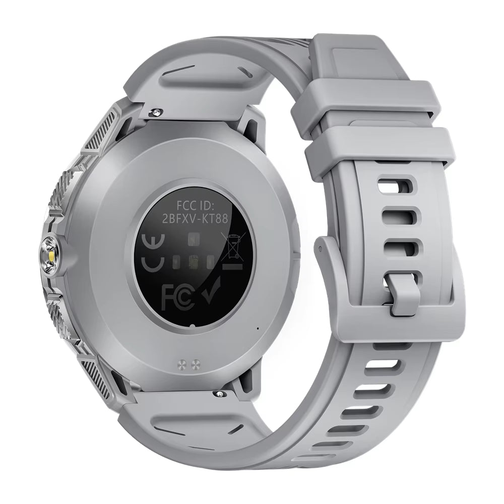 LED Flashlight Smart Watch KT88 Multiple Sport Mode Music Control 1100Mah Large Battery 3ATM Waterproof Outdoor Smart Watches