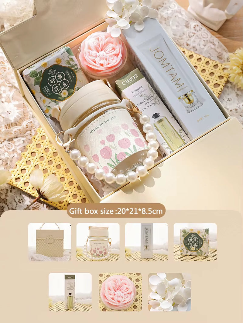 Camellia Pearl Gift Set Women Practical Birthday Valentine'S Day Bridal Shower Mother'S Day Hand Companion Gift Boxes Gifts