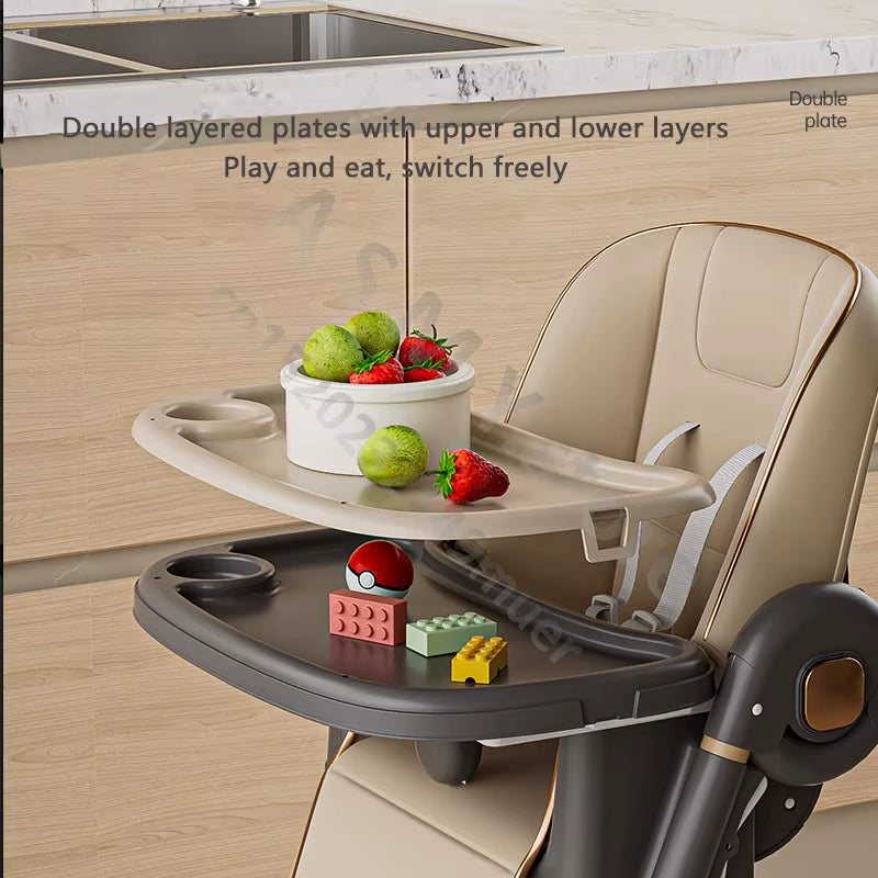 Raised Baby Dining Chair, Children'S Multifunctional Foldable Dining Chair, Convenient Baby Eating Dining Chair, Baby Recliner