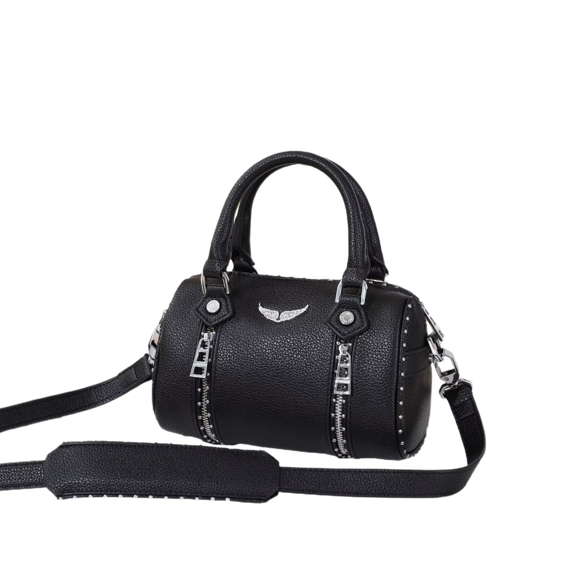 Fashionable Mini Boston Women'S Bag 2025 New Style Single Shoulder Handbag Diamond Embellished PU Material Cross-Border Trend