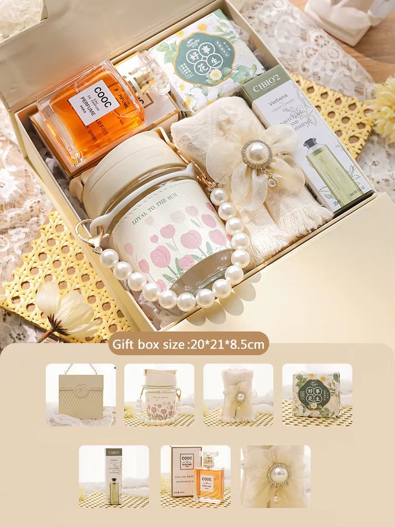 Camellia Pearl Gift Set Women Practical Birthday Valentine'S Day Bridal Shower Mother'S Day Hand Companion Gift Boxes Gifts