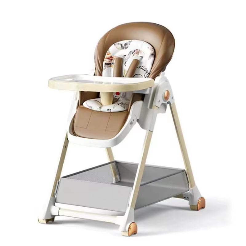Baby Chair Baby Feeding Chair Baby Dining Table Chair High Chair for Feeding Children'S Folding Dining Chair with Wheel