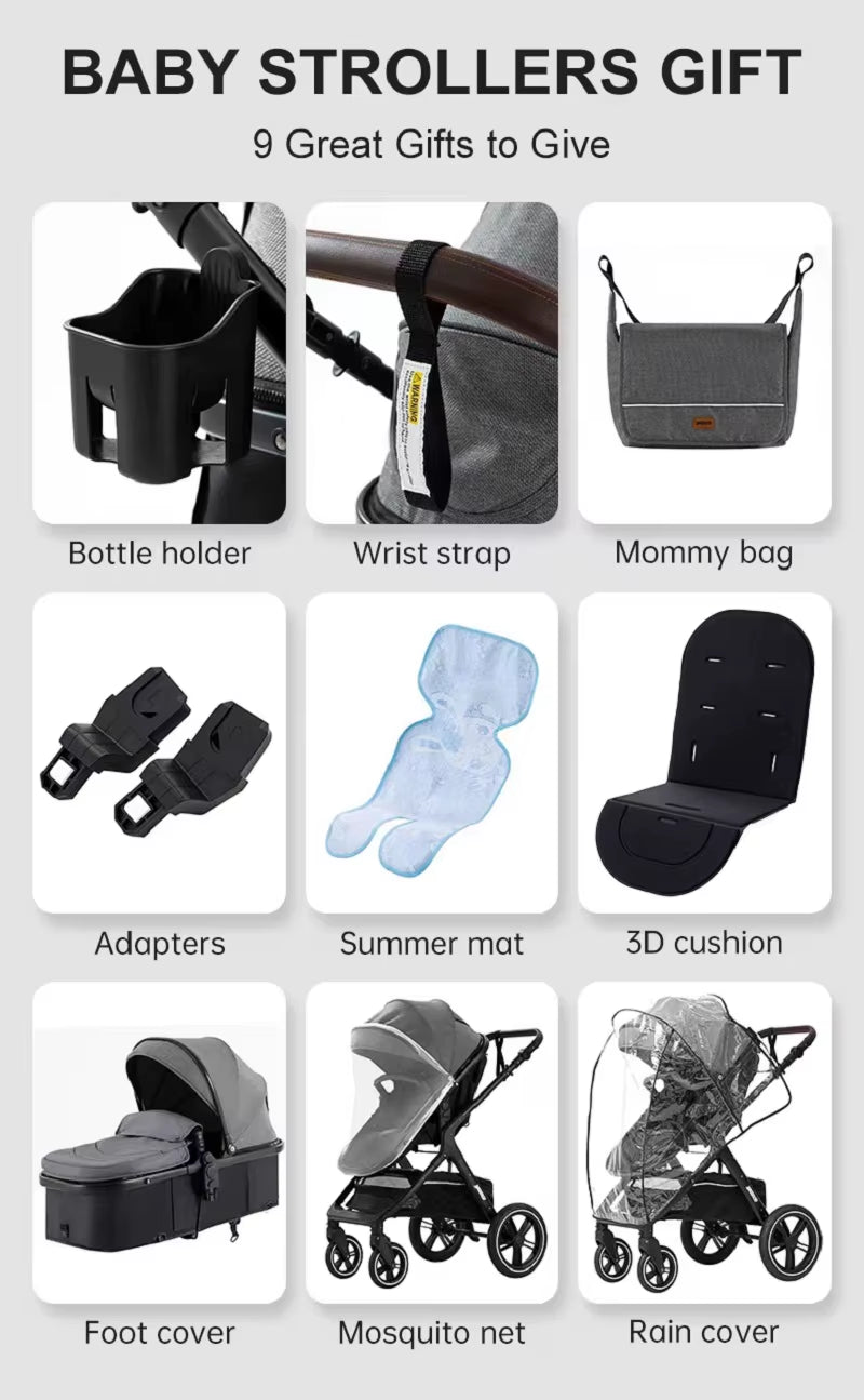 Discover the Versatile 3 in 1 Lightweight High-View Stroller with Aluminium Alloy Frame - Perfect Travel System for Newborns and Toddlers!