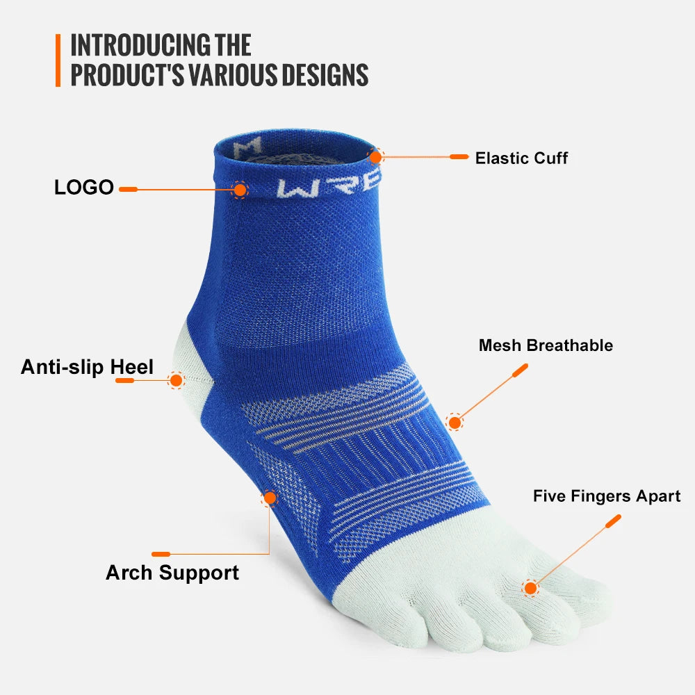 Elevate Your Performance with 1/2/3 Pairs of High-Performance Toe Socks - Moisture-Wicking, Anti-Slip, and Compression Design for Ultimate Comfort in Every Run