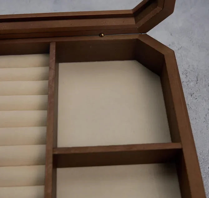 Elegant Wooden Jewelry Box Organizer with Spacious Drawers for Women - Perfect for Storing Watches, Necklaces, Rings, and Earrings