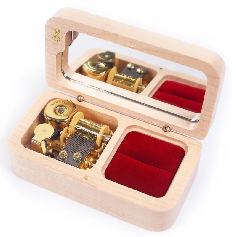 Charming Wind-Up Musical Jewelry Box with Mirror - Perfect Gift for Girls