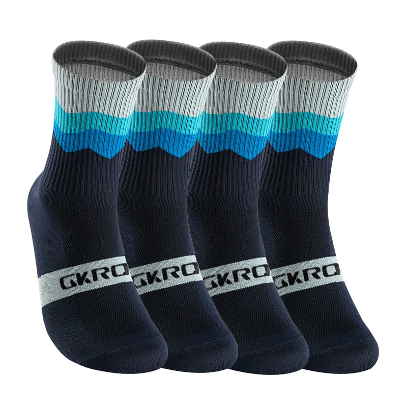 Stay Comfortable and Stylish with Our 4 Pairs of Men's Compression Bike Socks - Perfect for Cycling and Outdoor Activities!