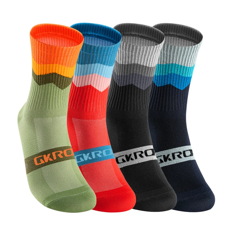 Stay Comfortable and Stylish with Our 4 Pairs of Men's Compression Bike Socks - Perfect for Cycling and Outdoor Activities!