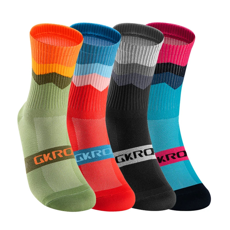 Stay Comfortable and Stylish with Our 4 Pairs of Men's Compression Bike Socks - Perfect for Cycling and Outdoor Activities!