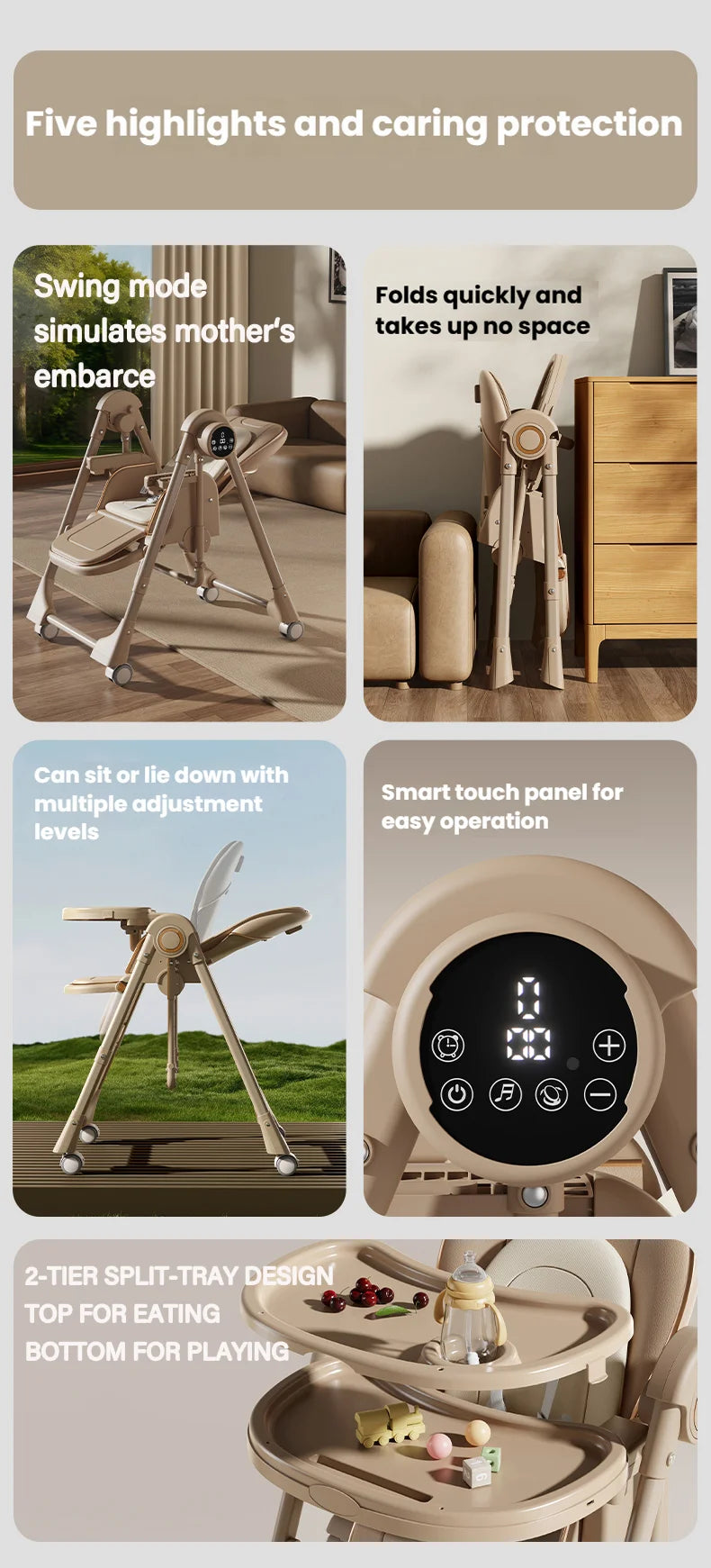 Elevate Mealtime with the Baby Elhigh Chair: Stylish & Functional Booster Seat for Newborns and Toddlers