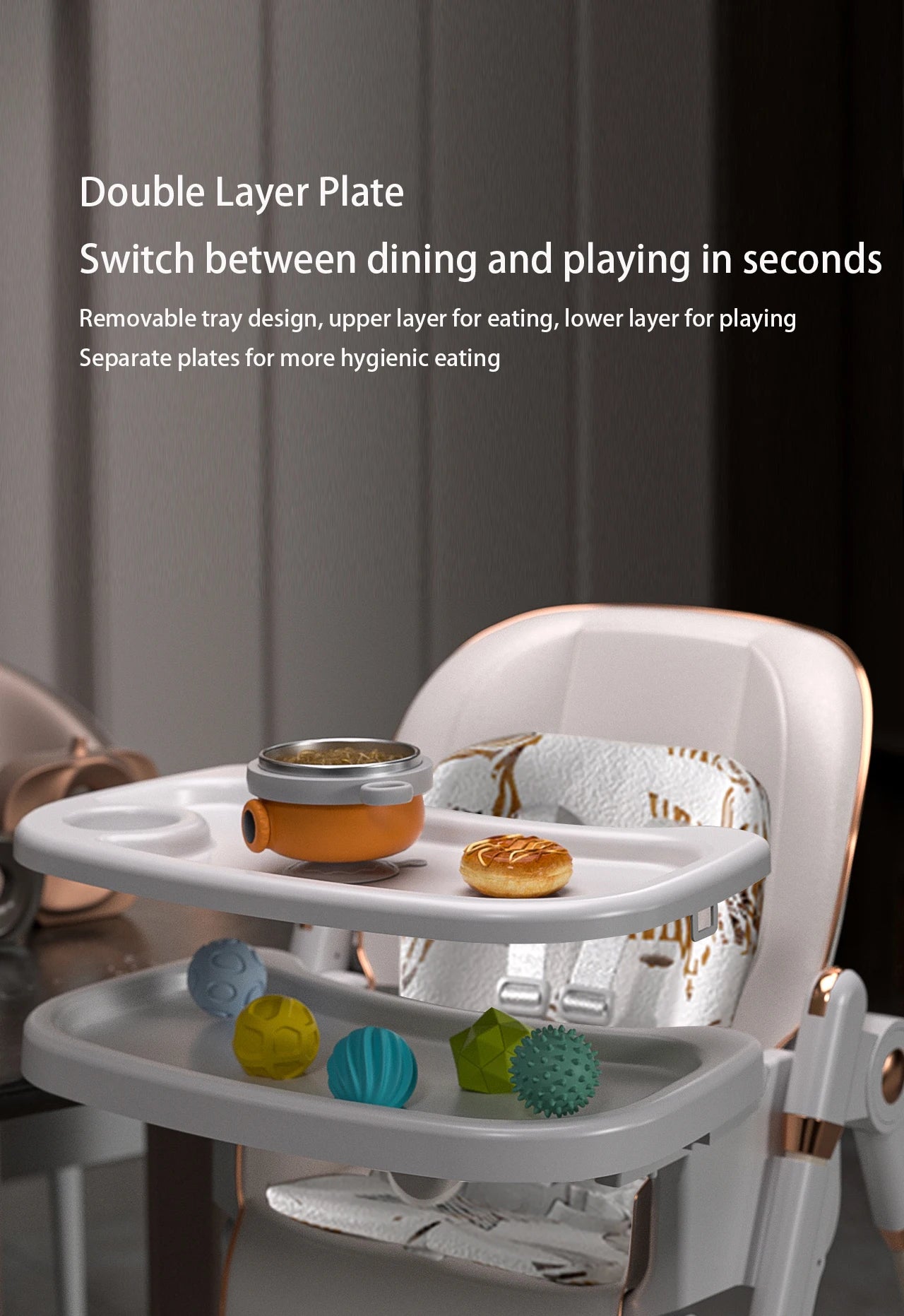 Versatile Baby High Chair - Adjustable Booster Seat for Easy Mealtime with Tray