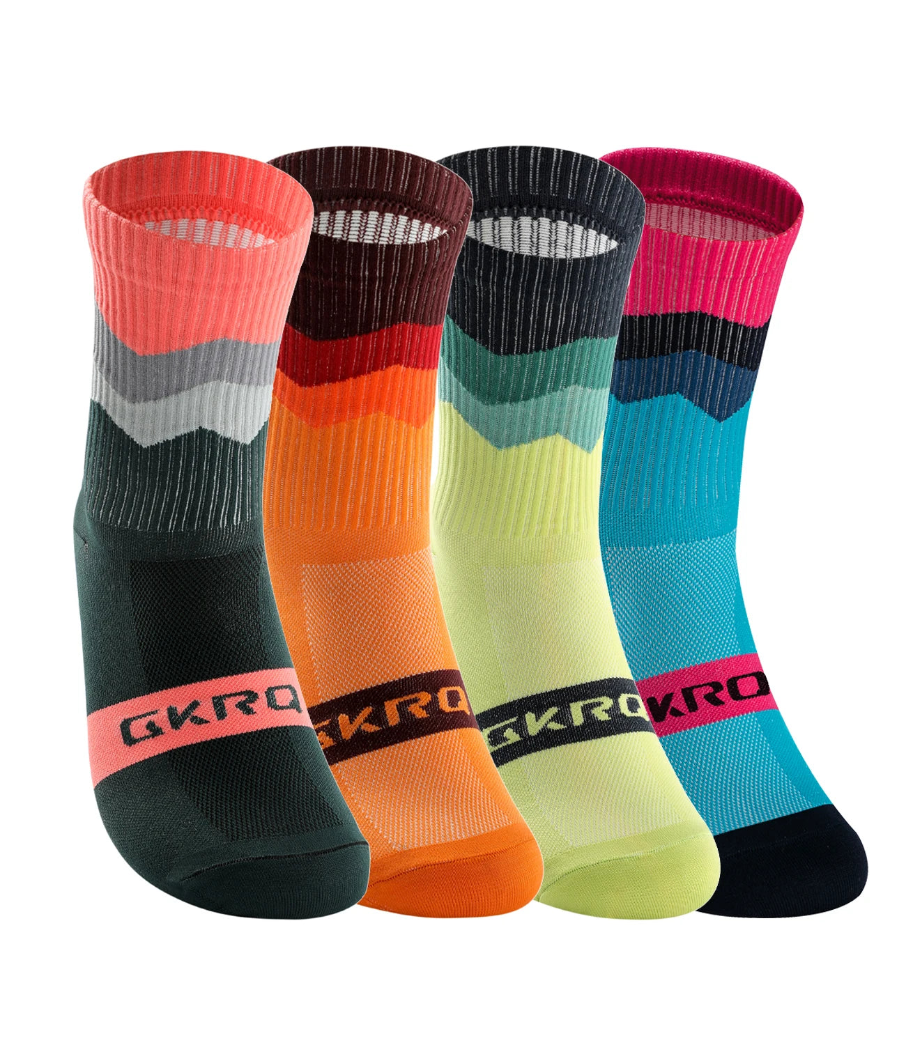 Stay Comfortable and Stylish with Our 4 Pairs of Men's Compression Bike Socks - Perfect for Cycling and Outdoor Activities!