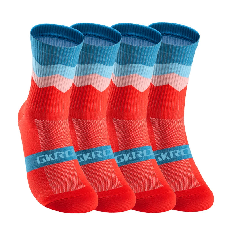 Stay Comfortable and Stylish with Our 4 Pairs of Men's Compression Bike Socks - Perfect for Cycling and Outdoor Activities!
