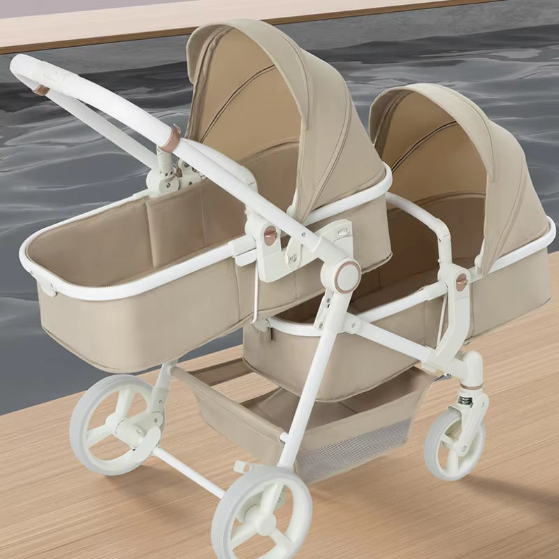 2025 Newest Twin Baby Stroller, Poussette Double Baby Stroller,High Quality Twin Baby Stroller with 1 Year Warranty