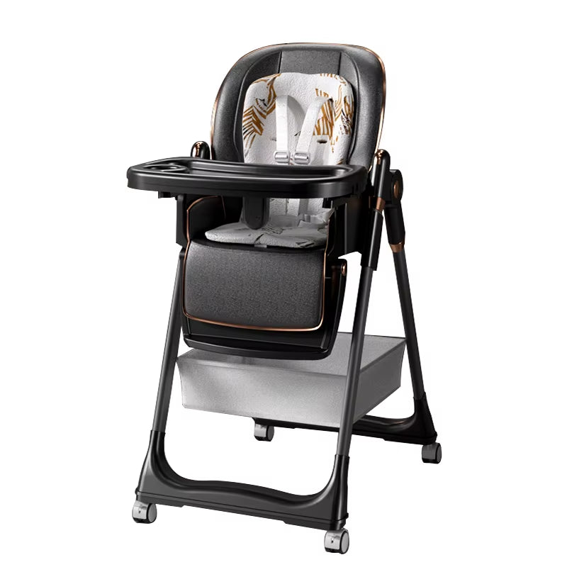 Baby Chair Baby Feeding Chair Baby Dining Table Chair High Chair for Feeding Children'S Folding Dining Chair with Wheel