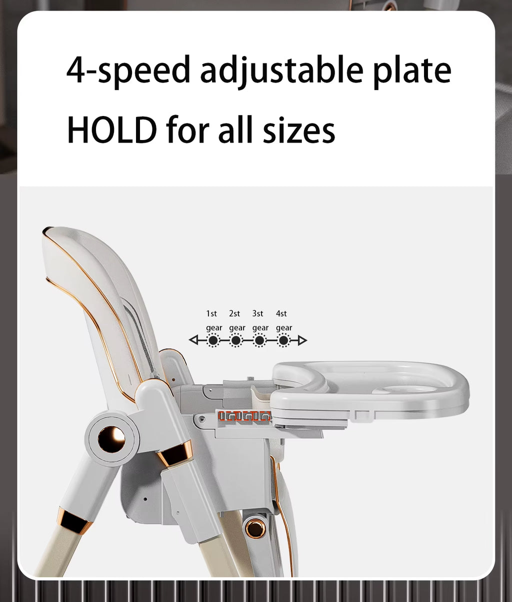 Baby Chair Baby Feeding Chair Baby Dining Table Chair High Chair for Feeding Children'S Folding Dining Chair with Wheel