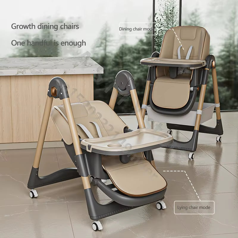 Raised Baby Dining Chair, Children'S Multifunctional Foldable Dining Chair, Convenient Baby Eating Dining Chair, Baby Recliner