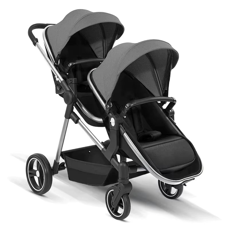 2025 Newest Twin Baby Stroller, Poussette Double Baby Stroller,High Quality Twin Baby Stroller with 1 Year Warranty