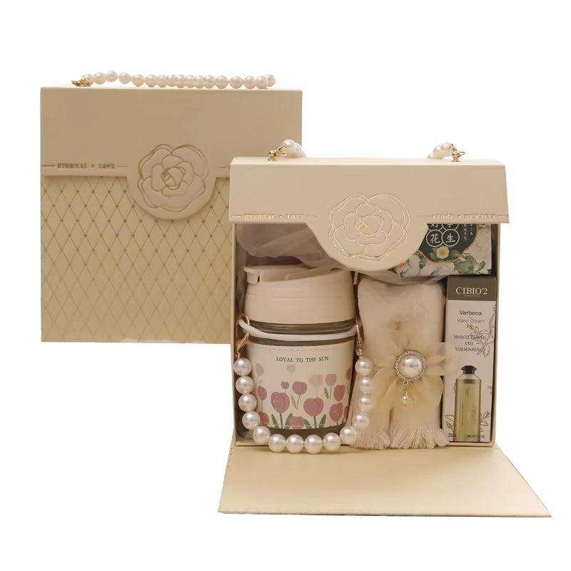 Camellia Pearl Gift Set Women Practical Birthday Valentine'S Day Bridal Shower Mother'S Day Hand Companion Gift Boxes Gifts