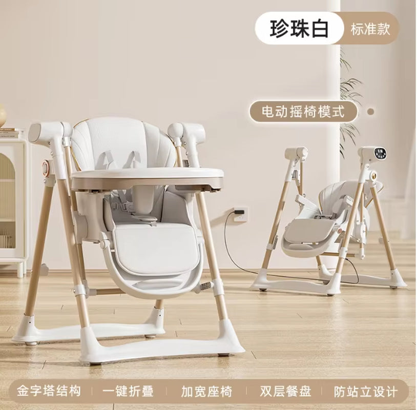 Baby Chair Baby Feeding Chair Baby Dining Table Chair High Chair for Feeding Children'S Folding Dining Chair with Wheel