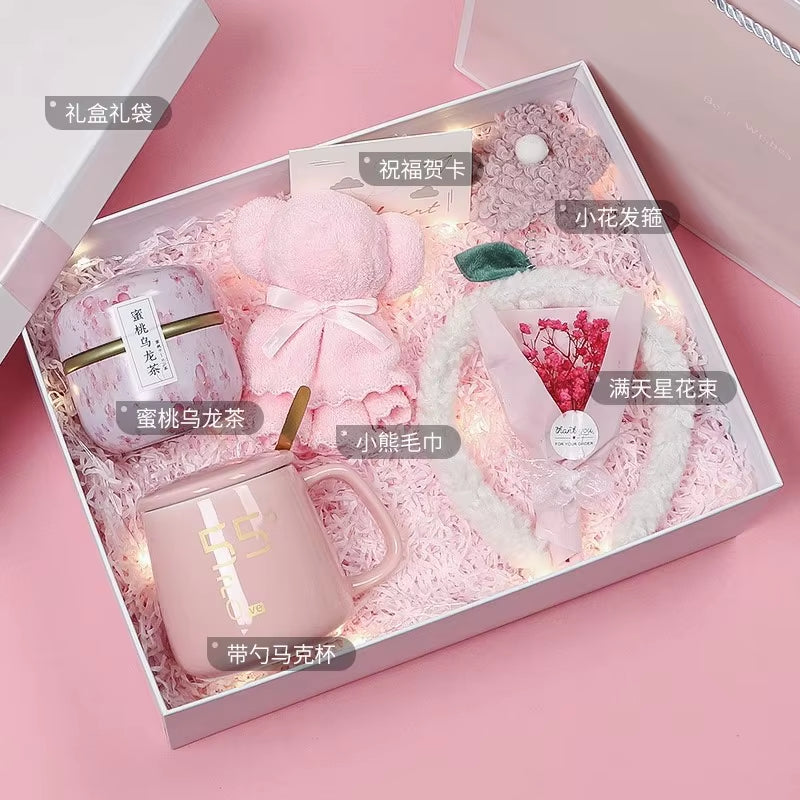 Wholesale Custom Gift Box Set Women'S Gift Set Intelligent Water Cup Heating Pad Mug Humidifier Set Holiday Gift for Wedding