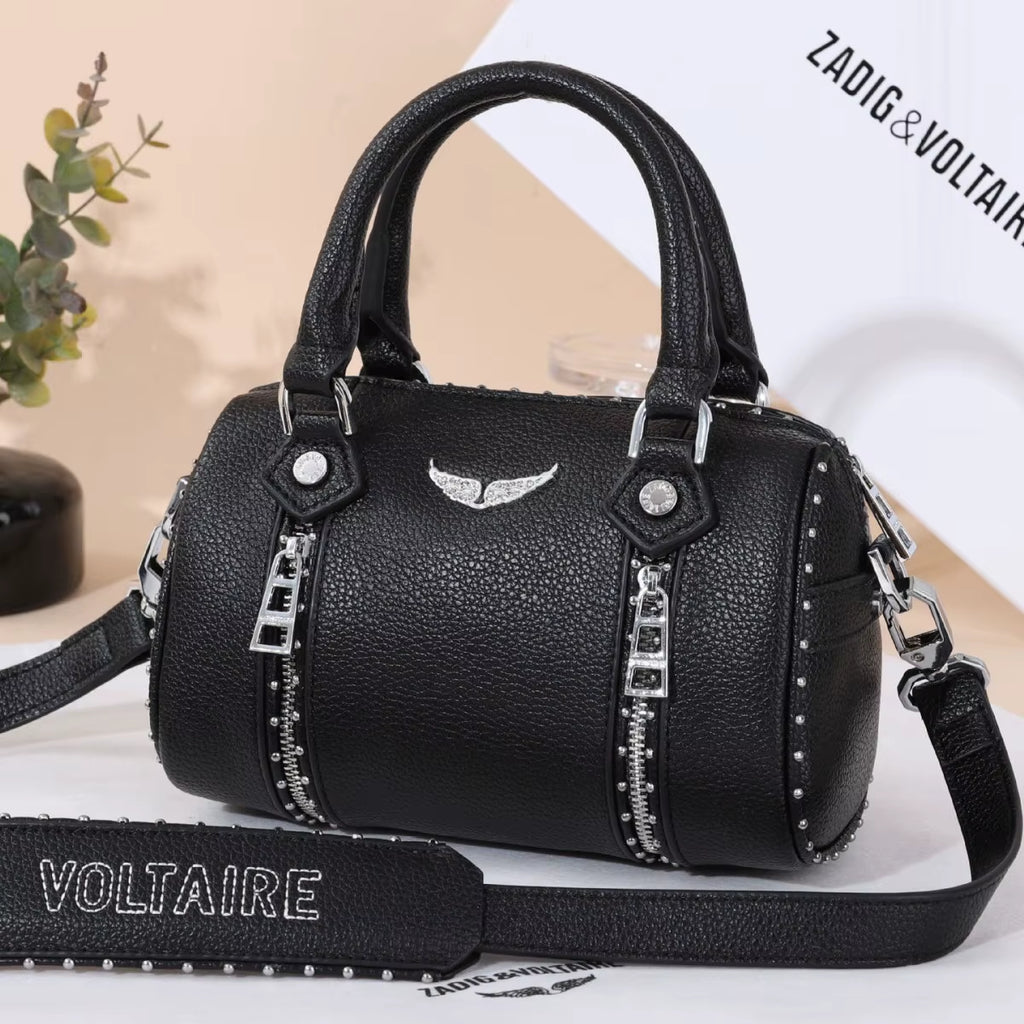 Fashionable Mini Boston Women'S Bag 2025 New Style Single Shoulder Handbag Diamond Embellished PU Material Cross-Border Trend
