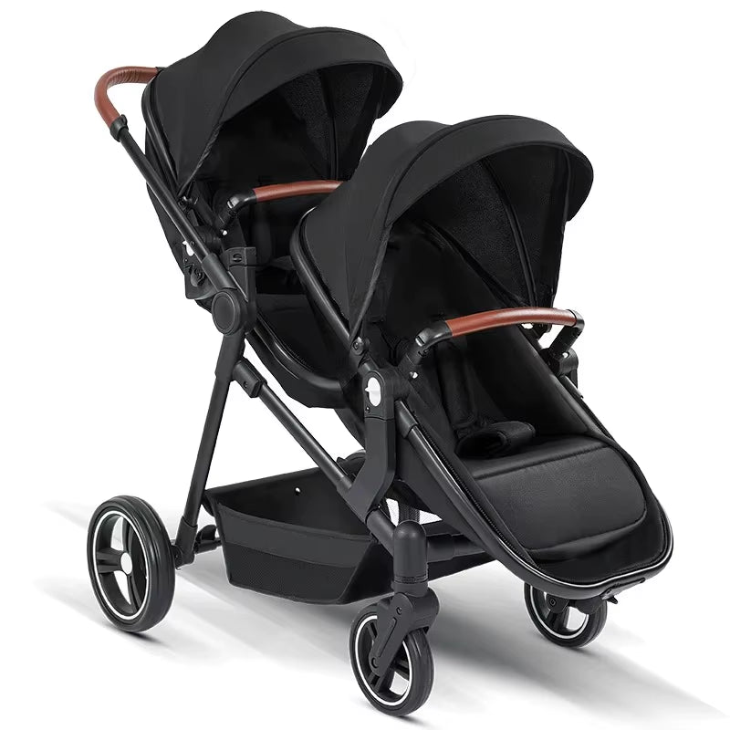 2025 Newest Twin Baby Stroller, Poussette Double Baby Stroller,High Quality Twin Baby Stroller with 1 Year Warranty