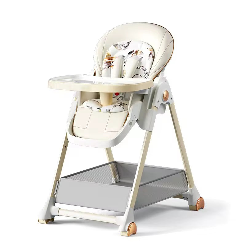 Baby Chair Baby Feeding Chair Baby Dining Table Chair High Chair for Feeding Children'S Folding Dining Chair with Wheel